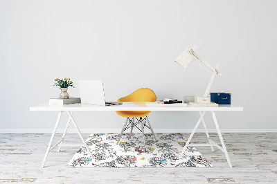 Tapis de chaise de bureau Papillons