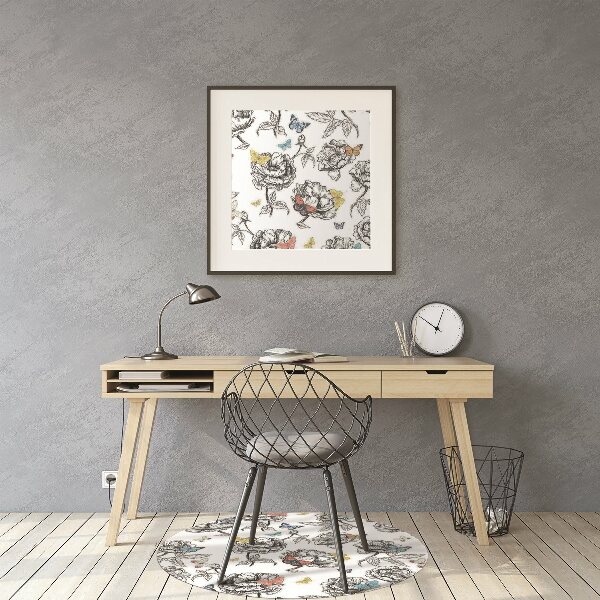 Tapis de chaise de bureau Papillons