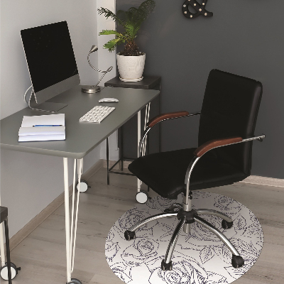 Tapis de chaise de bureau Roses bleues