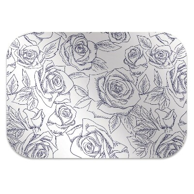 Tapis de chaise de bureau Roses bleues