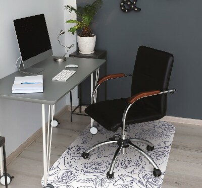 Tapis de chaise de bureau Roses bleues