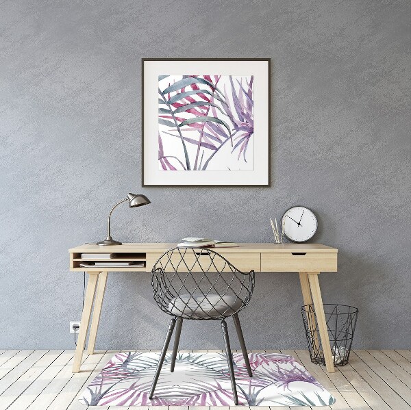 Tapis bureau Feuilles roses