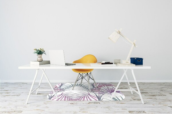 Tapis bureau Feuilles roses