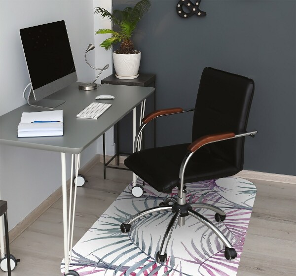 Tapis bureau Feuilles roses