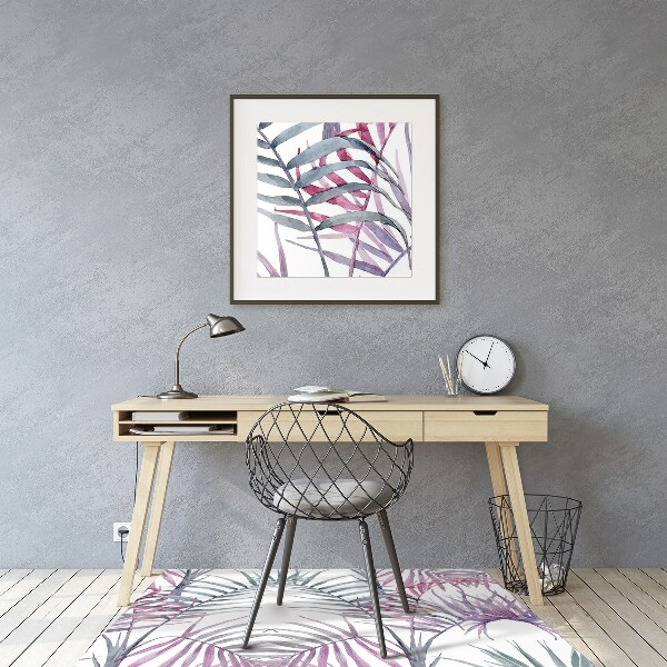 Tapis bureau Feuilles roses