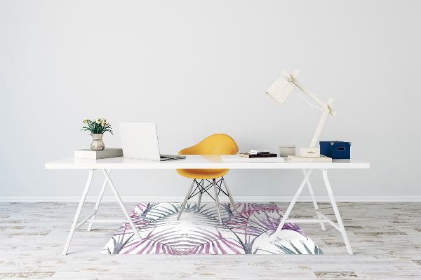 Tapis bureau Feuilles roses