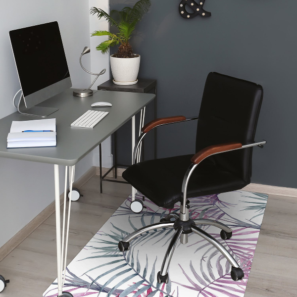 Tapis bureau Feuilles roses