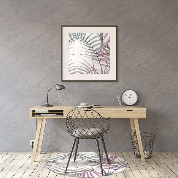 Tapis bureau Feuilles roses