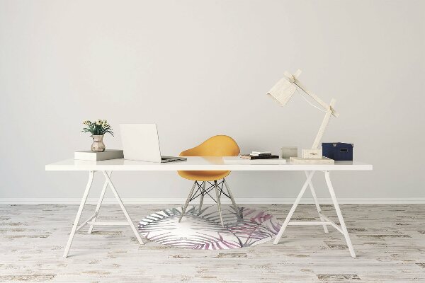 Tapis bureau Feuilles roses