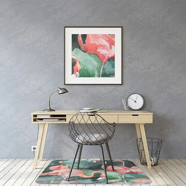 Tapis fauteuil bureau do biura Flamingos peints
