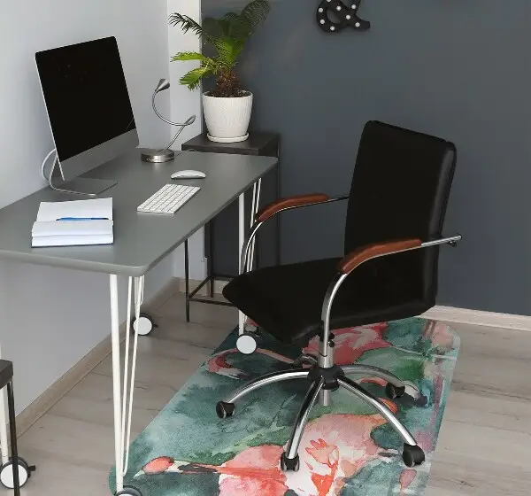 Tapis fauteuil bureau do biura Flamingos peints