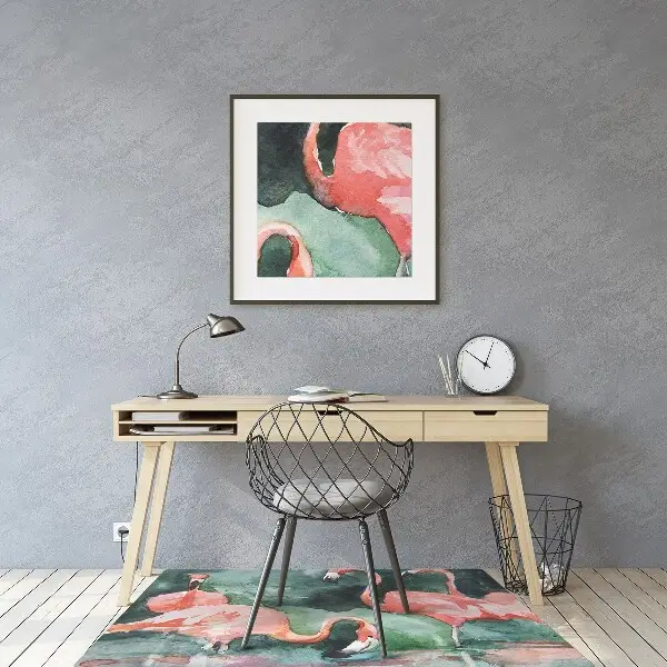 Tapis fauteuil bureau do biura Flamingos peints