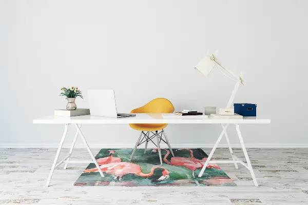 Tapis fauteuil bureau do biura Flamingos peints