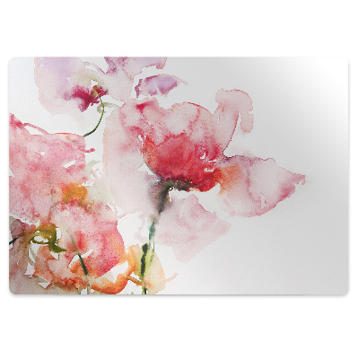 Tapis de chaise de bureau Fleurs aquarelles