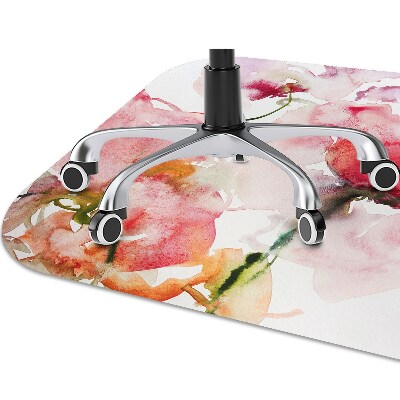 Tapis de chaise de bureau Fleurs aquarelles