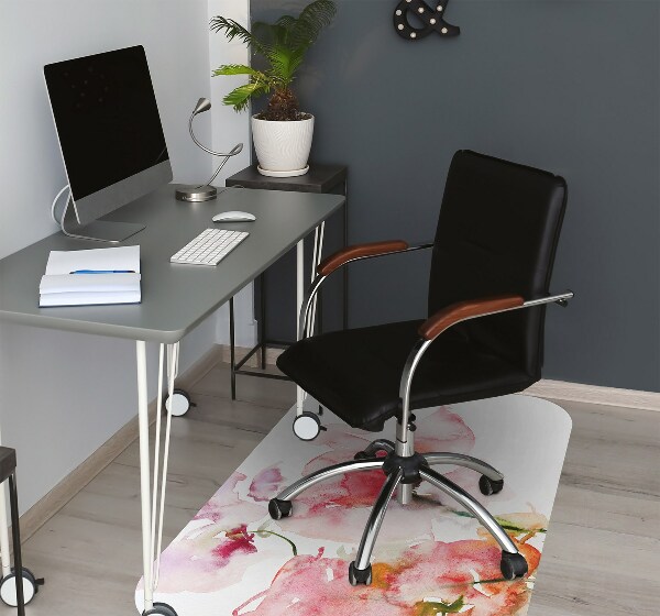 Tapis de chaise de bureau Fleurs aquarelles
