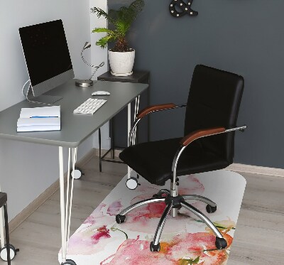 Tapis de chaise de bureau Fleurs aquarelles