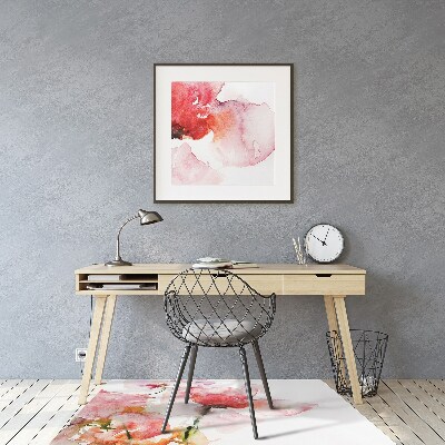 Tapis de chaise de bureau Fleurs aquarelles