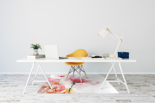Tapis de chaise de bureau Fleurs aquarelles