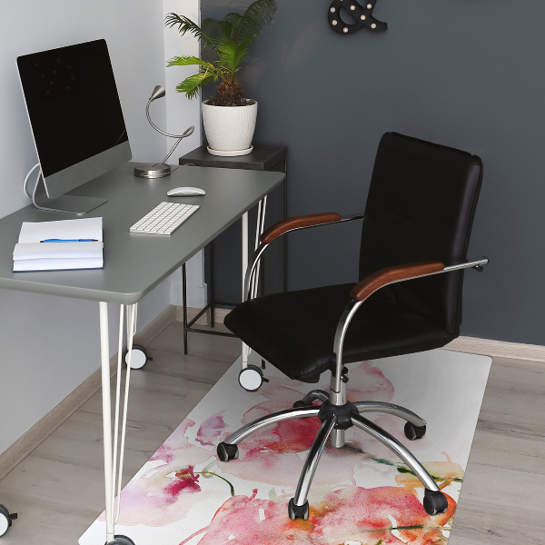 Tapis de chaise de bureau Fleurs aquarelles
