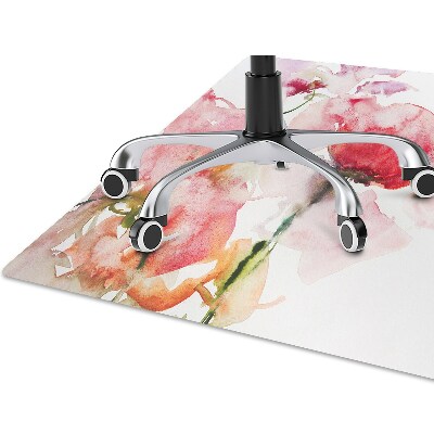 Tapis de chaise de bureau Fleurs aquarelles