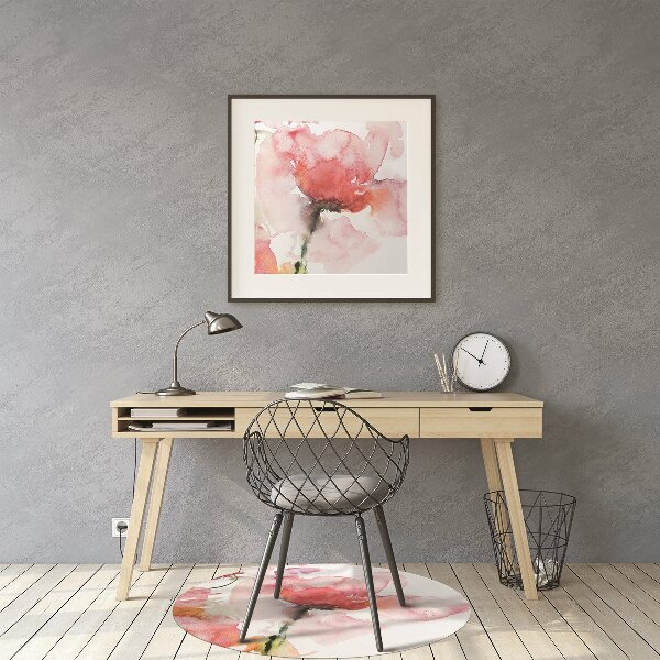 Tapis de chaise de bureau Fleurs aquarelles