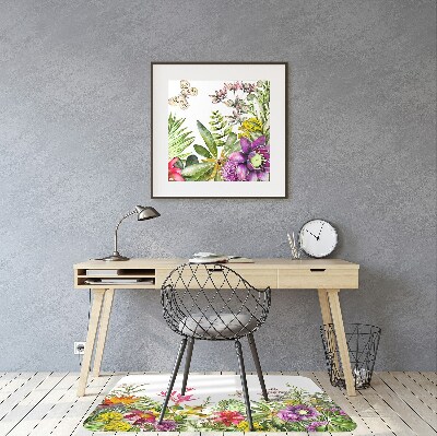 Tapis pour chaise de bureau Plantes tropicales