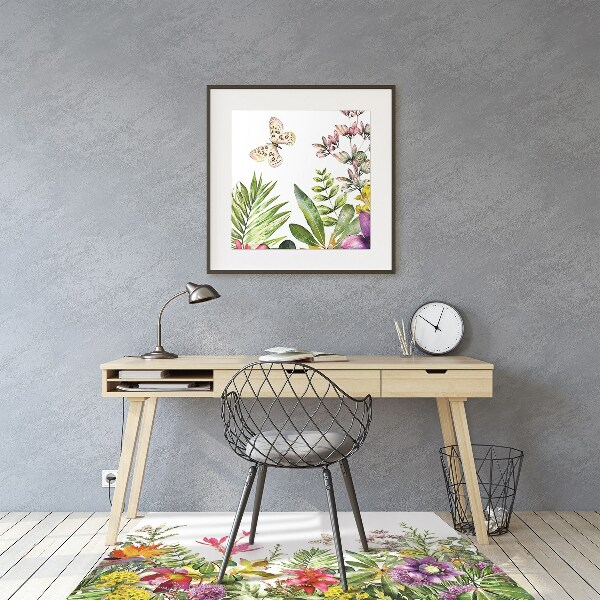 Tapis pour chaise de bureau Plantes tropicales