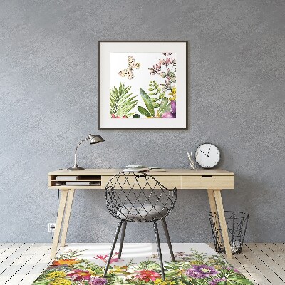 Tapis pour chaise de bureau Plantes tropicales