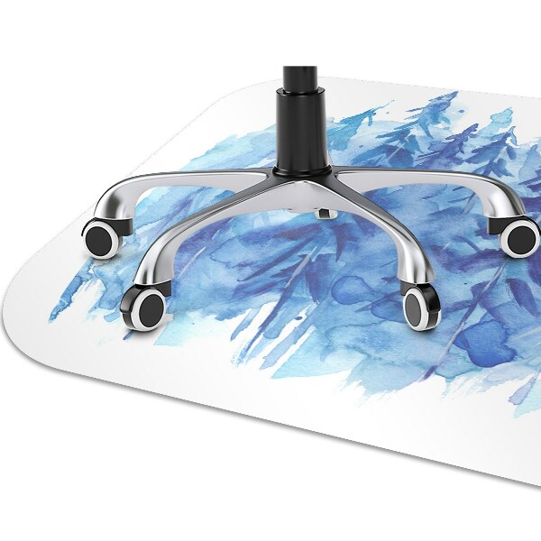 Tapis protection sol Forêt d'hiver aquarelle