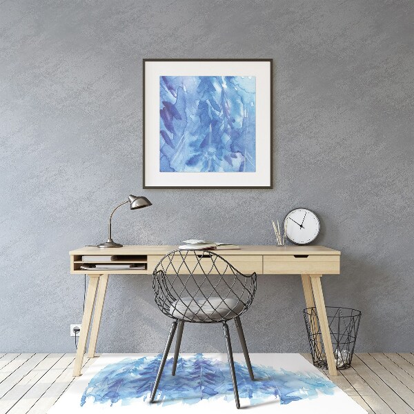 Tapis protection sol Forêt d'hiver aquarelle