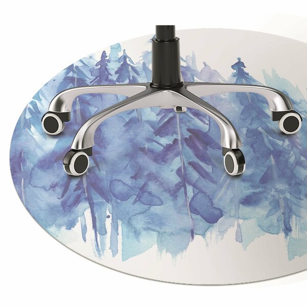 Tapis protection sol Forêt d'hiver aquarelle