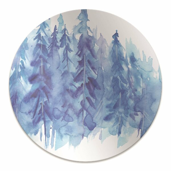 Tapis protection sol Forêt d'hiver aquarelle