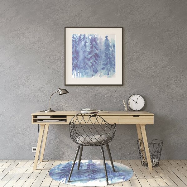 Tapis protection sol Forêt d'hiver aquarelle