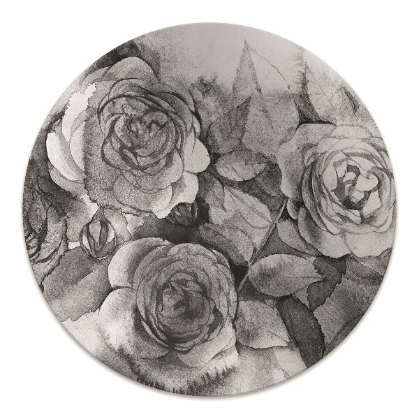 Tapis fauteuil bureau do biura Roses noires et blanches