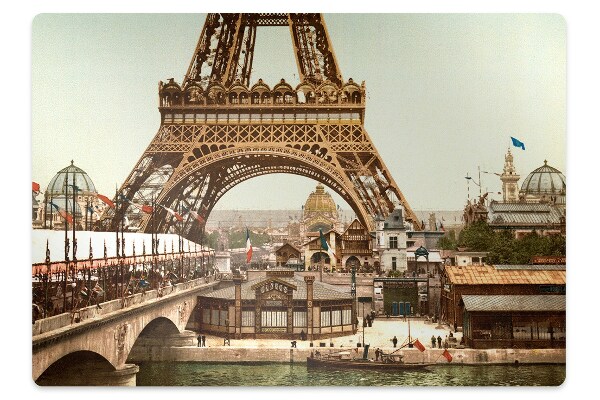 Tapis pour chaise de bureau Tour rétro Eiffel