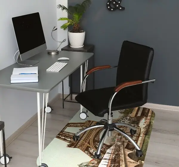 Tapis pour chaise de bureau Tour rétro Eiffel