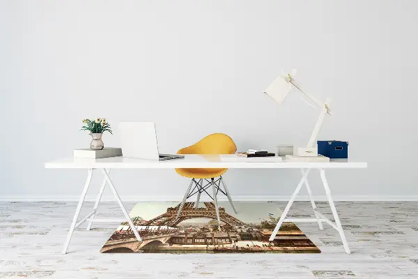 Tapis pour chaise de bureau Tour rétro Eiffel