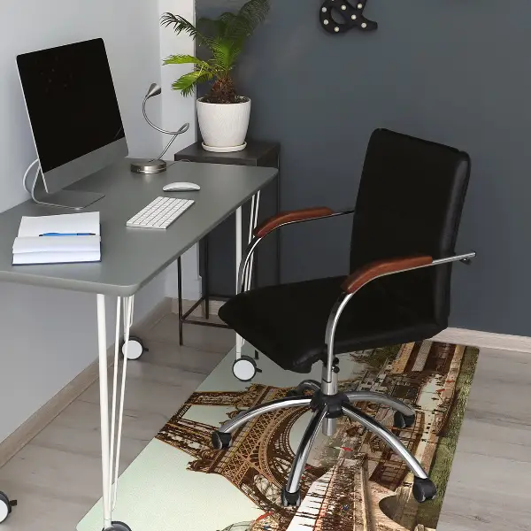 Tapis pour chaise de bureau Tour rétro Eiffel
