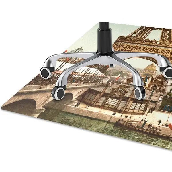 Tapis pour chaise de bureau Tour rétro Eiffel