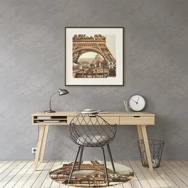 Tapis pour chaise de bureau Tour rétro Eiffel