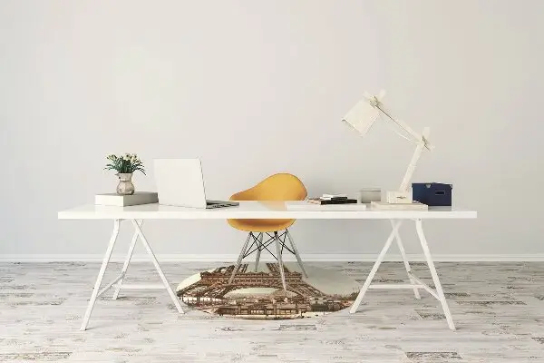 Tapis pour chaise de bureau Tour rétro Eiffel