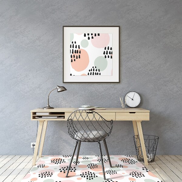 Tapis de chaise de bureau Points colorés
