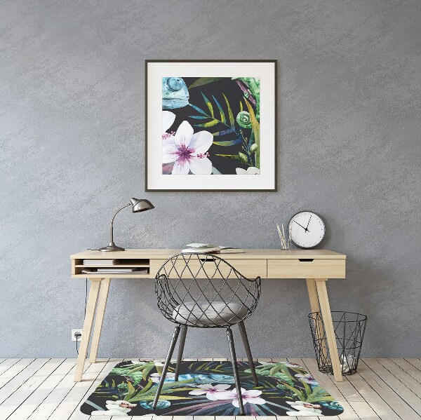 Tapis pour chaise de bureau Caméléon bleu