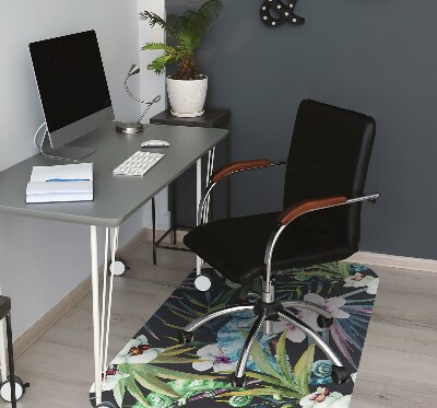 Tapis pour chaise de bureau Caméléon bleu