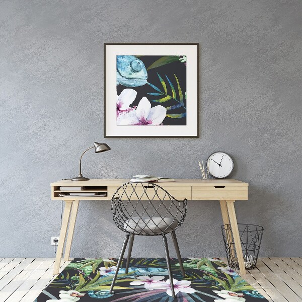 Tapis pour chaise de bureau Caméléon bleu