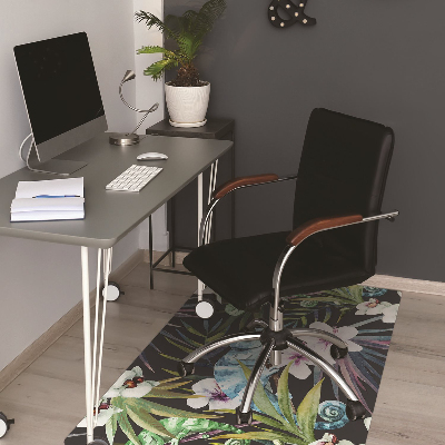 Tapis pour chaise de bureau Caméléon bleu