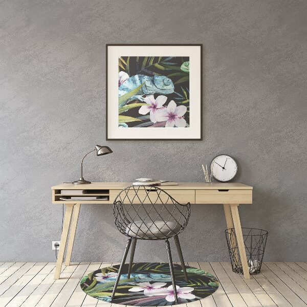 Tapis pour chaise de bureau Caméléon bleu