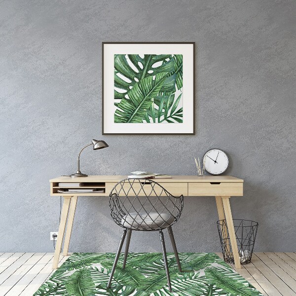 Tapis fauteuil bureau do biura Feuilles tropicales