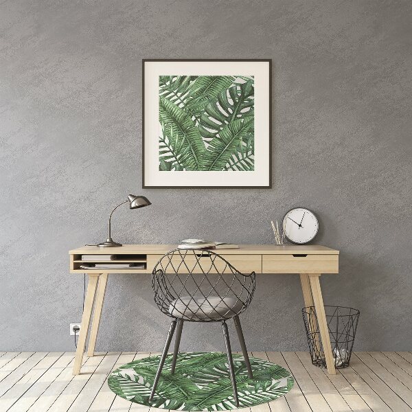 Tapis fauteuil bureau do biura Feuilles tropicales